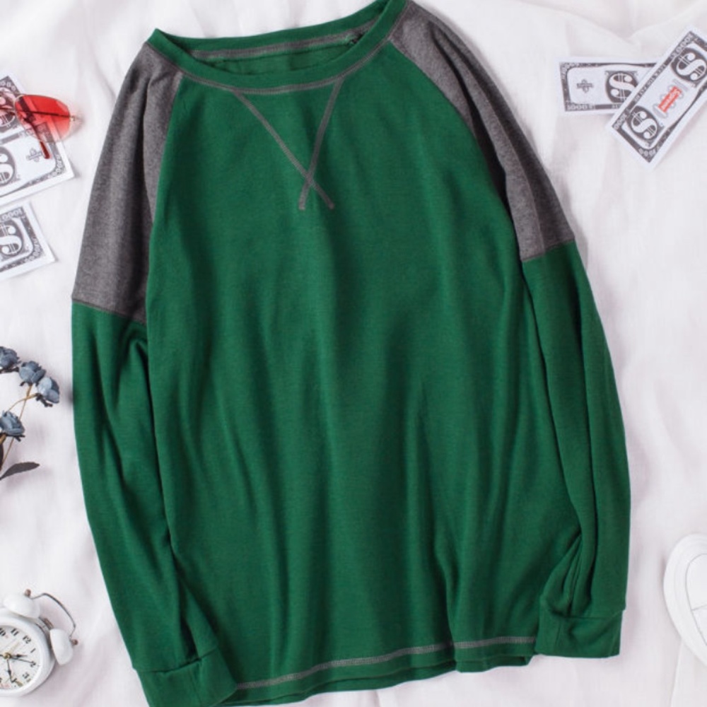 Color Block Raglan Sleeve Top - Picture 5 of 7
